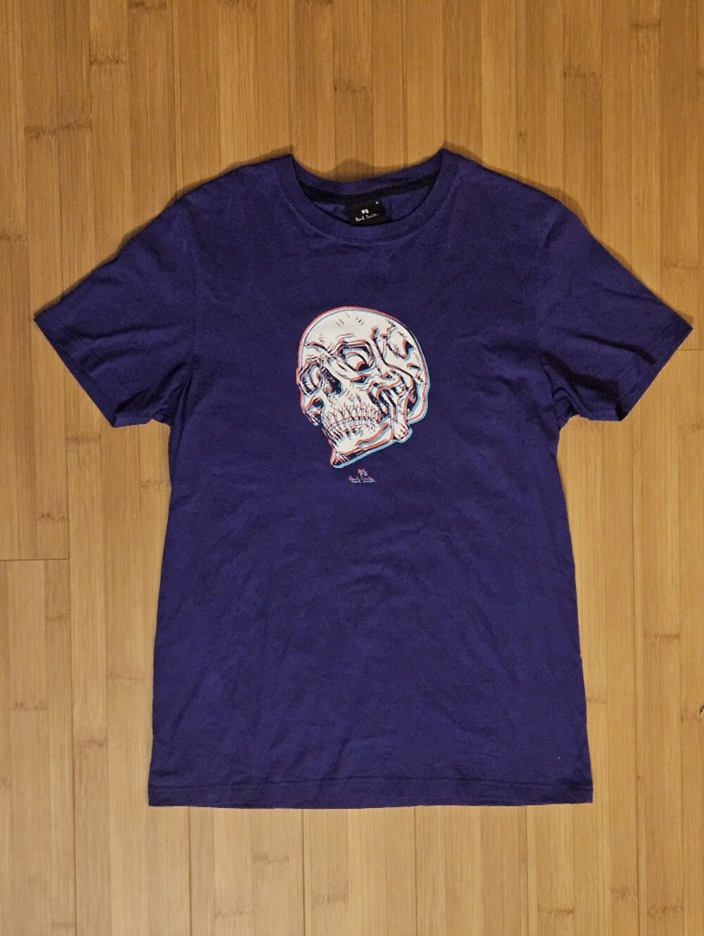 Paul Smith Purple 3D Skull Graphic Tee